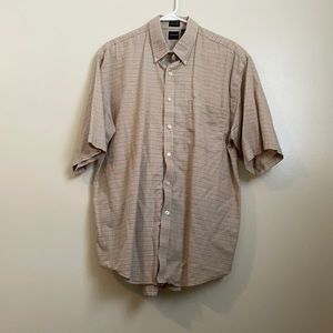 Mens plaid short sleeve dress shirt